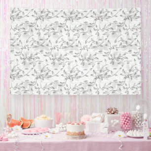 Banderoles Un motif floral noir et blanc raffiné, surligné