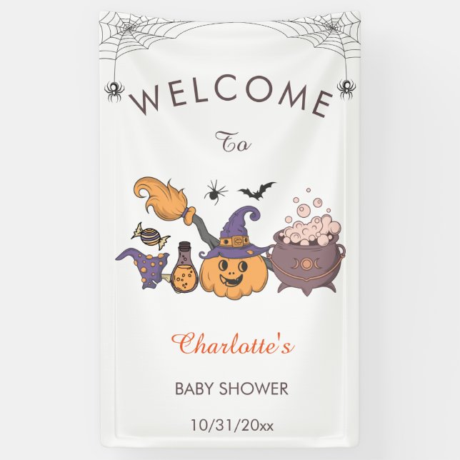 Banderoles Un Petit Baby shower Boo Halloween (Vertical)