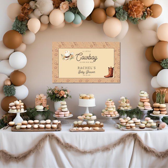 Banderoles Un petit Baby shower Western Baby Boy de Cowboy (Cowboy Baby Shower Welcome Banner )