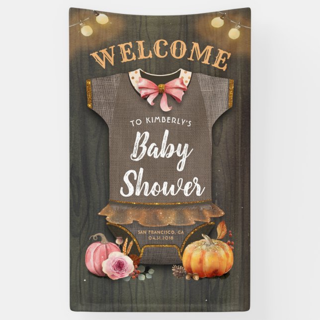 Banderoles Un Petit Citrouille | BABY SHOWER | Baby Girl (Vertical)