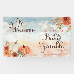 Banderoles Un Petit Citrouille Floral Girl Baby Sprinkl Bienv