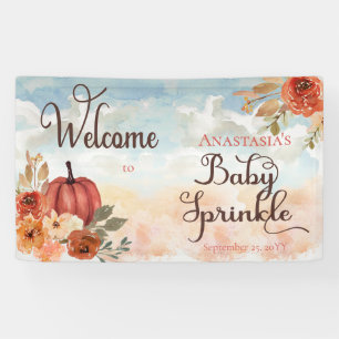 Banderoles Un Petit Citrouille Floral Girl Baby Sprinkl Bienv
