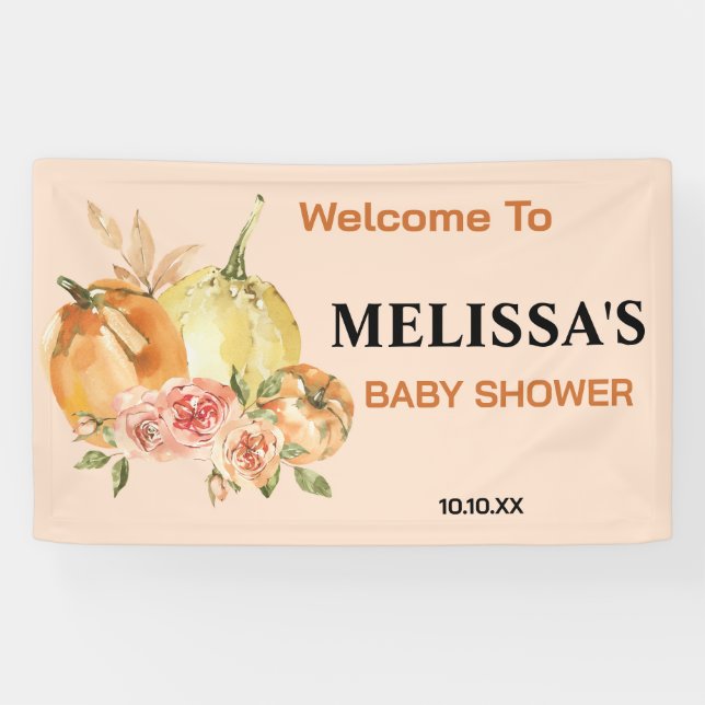 Banderoles Un petit citrouille sur le chemin de l'automne bab (Horizontal)