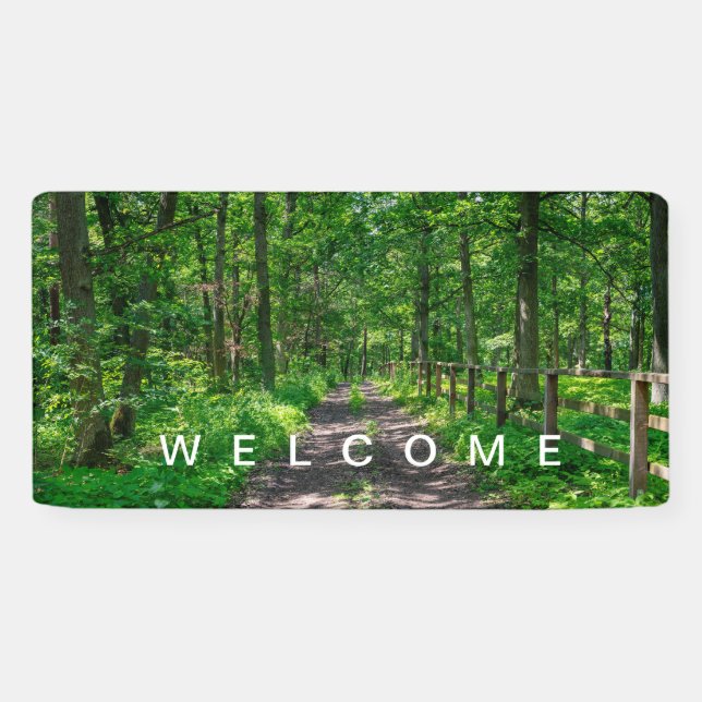 Banderoles Un sentier dans la forêt verte (Horizontal)