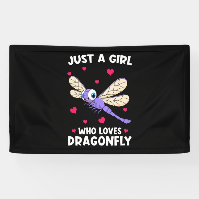 Banderoles Une fille qui aime les libellules (Horizontal)