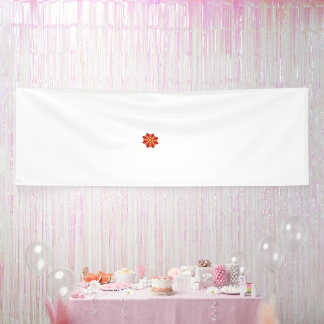 Banderoles une fleur rouge et jaune avec des points noirs (Fête)