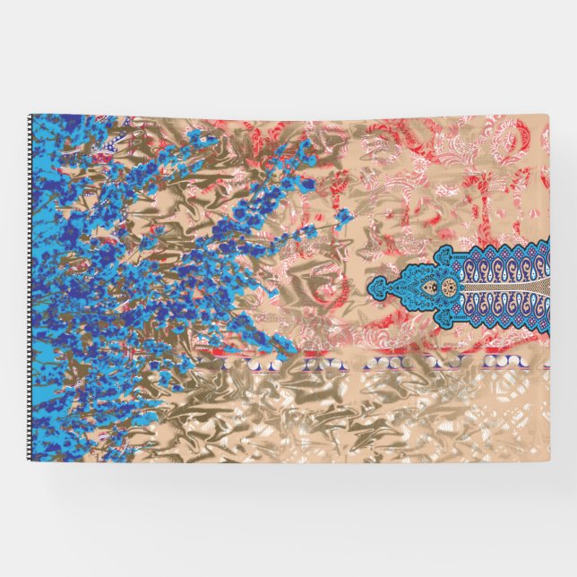 Banderoles une image d'une écharpe bleue et beige (Horizontal)