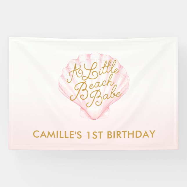 Banderoles Une petite Beach Babe Girl 1er anniversaire (Horizontal)