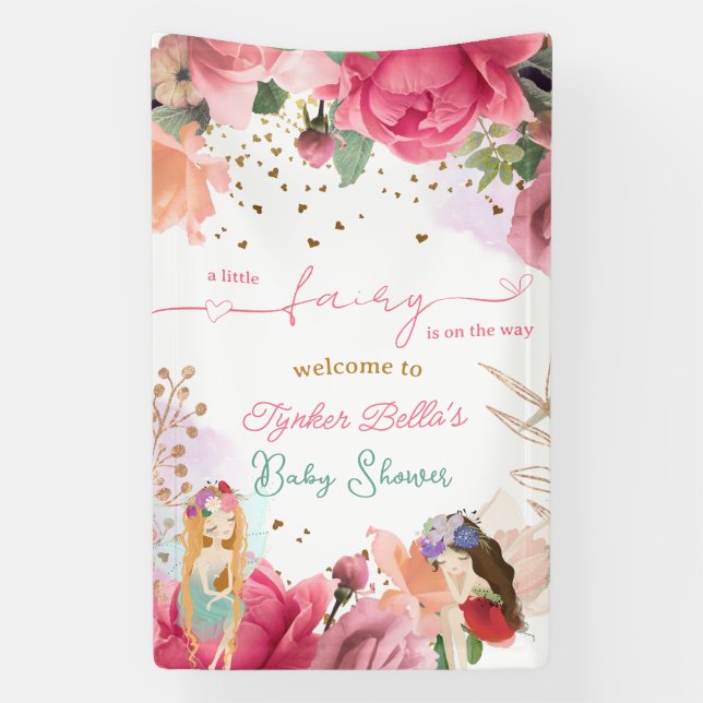 Banderoles Une Petite Fée Se Trouve Sur Le Chemin Du Baby sho (Verticale)
