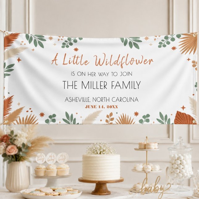 Banderoles Une petite flore sauvage Boho verdure (A Little Wildflower Boho Greenery Banner)