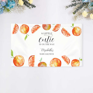 Banderoles Une petite mignonne en route Baby Shower Orange