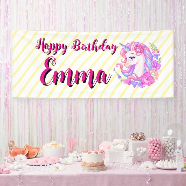 Banderoles unicorn & personalize your name (Fête)
