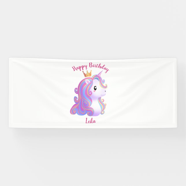 Banderoles Unicorne Whimsical Anniversaire (Horizontal)