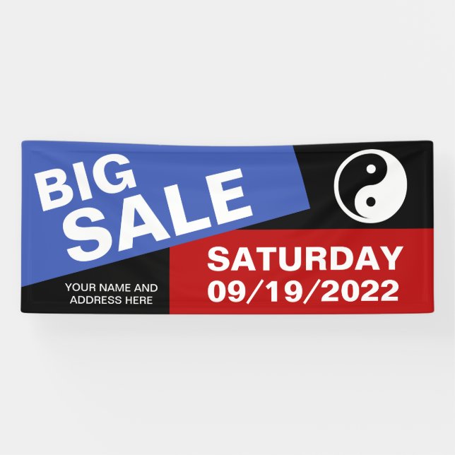 Banderoles Uniquement Arrière - plan couleur - bleu rouge + v (Horizontal)