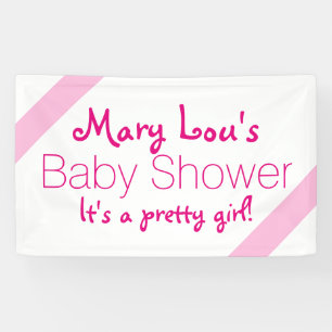 Banderoles Uniquement couleur rose bébé & mots + vos idées