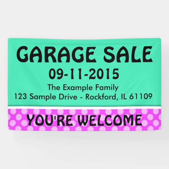 Banderoles Uniquement couleur vert menthe & rayure + votre id (Horizontal)