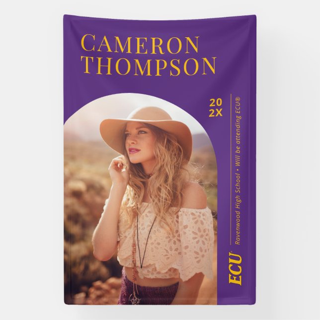 Banderoles Université de Caroline de l'Est | Logo de l'écu (Verticale)