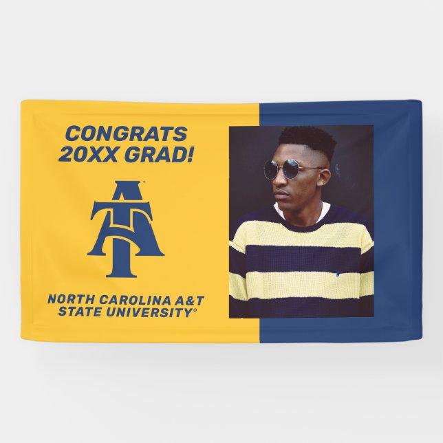 Banderoles Université d'État A&T de Caroline du Nord | Un log (Horizontal)