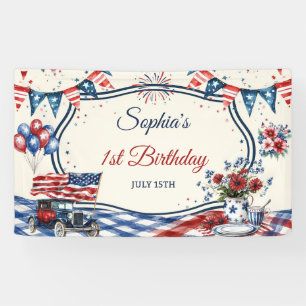 Banderoles USA Fête d'anniversaire du 4 juillet patriotique