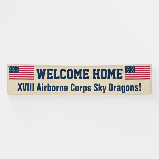 Banderoles USA Flag Desert Welcome Home Custom Banner (Horizontal)