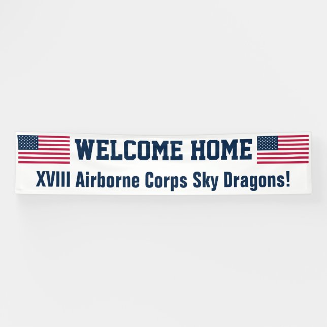 Banderoles USA Flag Welcome Home Custom Banner (Horizontal)