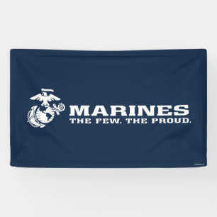 Banderoles USMC Les rares Logo Fiers - Blanc