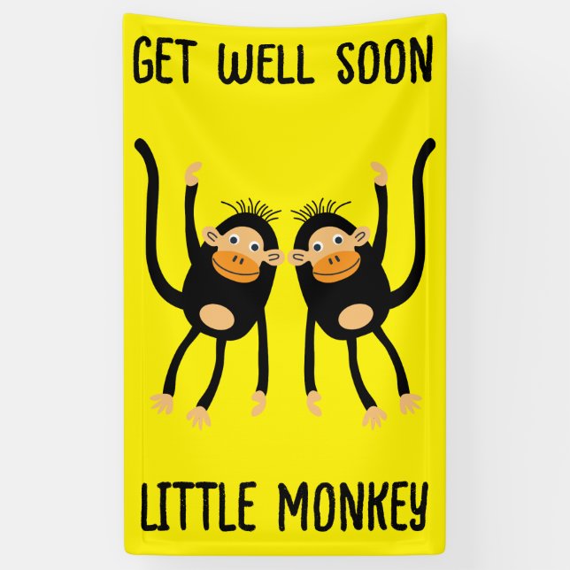 Banderoles Va Bien Bientôt Petit Singe (Vertical)