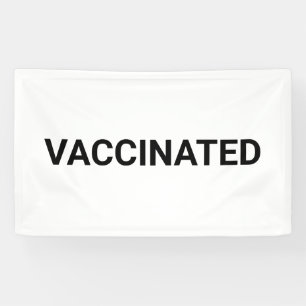Banderoles Vacciné, noir blanc personnalisable