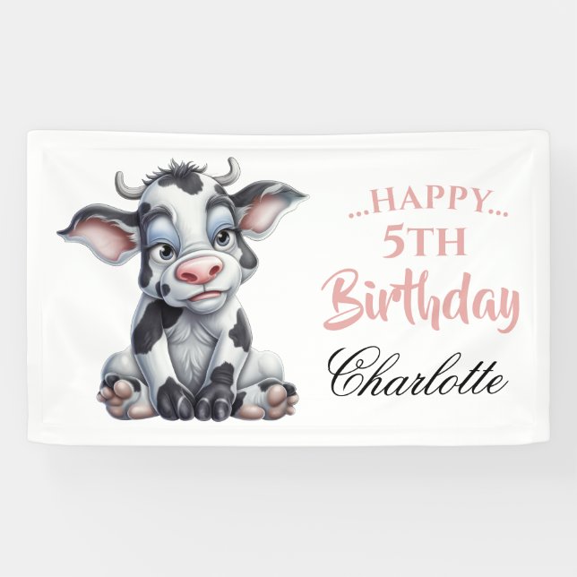Banderoles Vache blanche noire (Horizontal)
