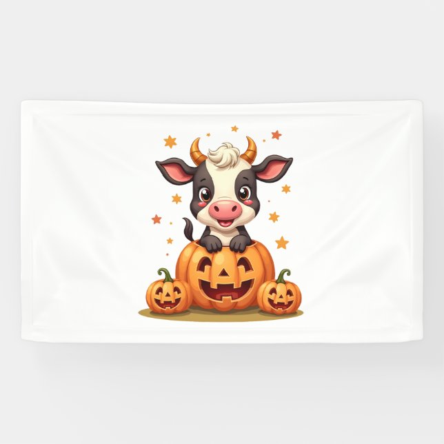Banderoles Vache citrouille Patch (Horizontal)