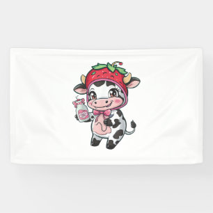 Banderoles Vache de fraise Kawaii Anime Lait de fraise _2