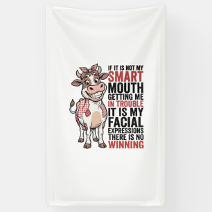 Banderoles Vache mignonne insolente graphique vintage Smart M