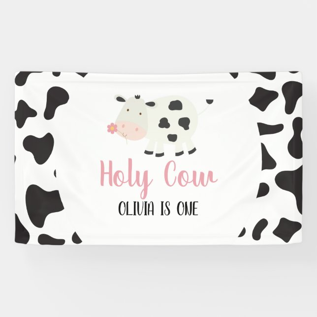 Banderoles Vache Sainte Première Anniversaire Impression Vach (Horizontal)