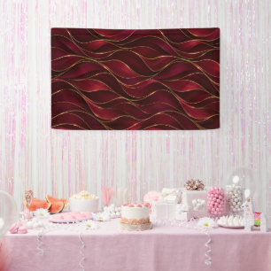 Banderoles Vagues de marbre rouge burgundy élégantes avec acc