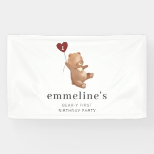 Banderoles Valentines Ours 1er anniversaire