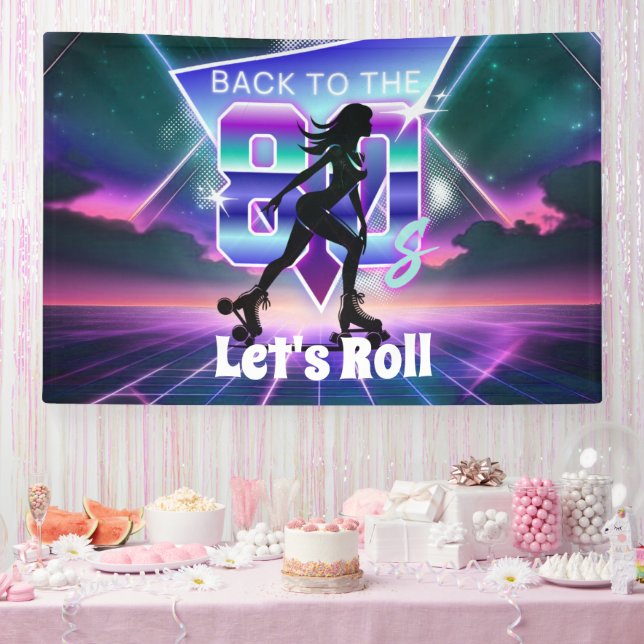 Banderoles Vaporwave Roller Skate fête d'anniversaire (Fête)