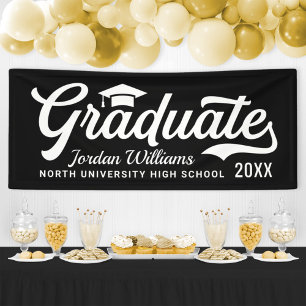 Banderoles Varsity Graduate Gras Script Noir