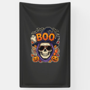 Banderoles Vecteur de lunettes de soleil crâne Boo Halloween
