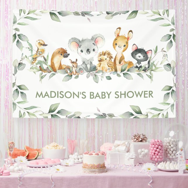 Banderoles Végétation Animaux australiens Baby shower Anniver (Fête)