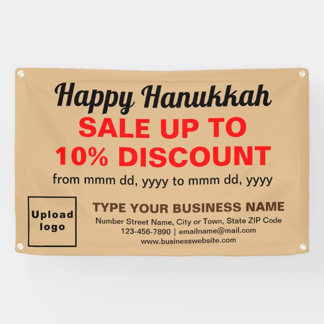 Banderoles Vente de Hanoucca d'affaires sur Rectangle Brun Cl (Horizontal)