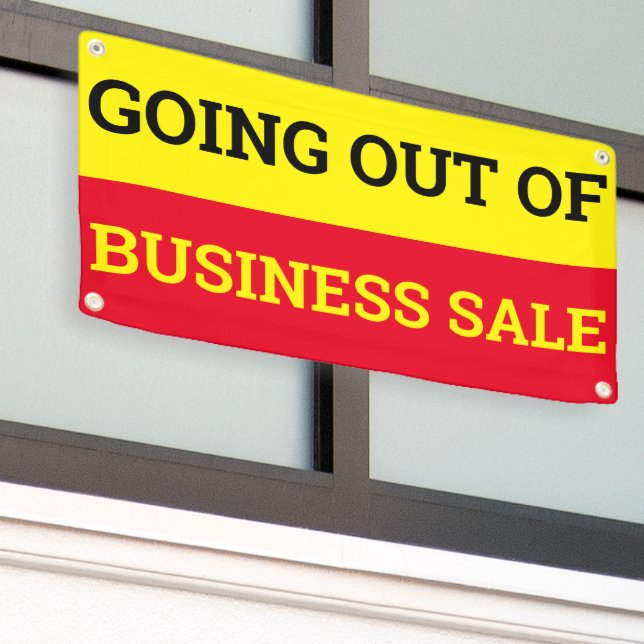 Banderoles Vente de liquidation Jaune Rouge (Bâtiment extérieur)