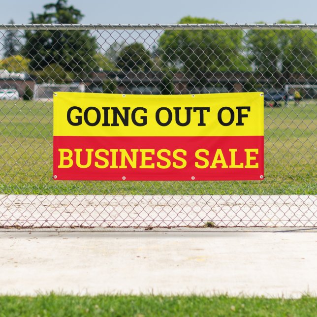 Banderoles Vente de liquidation Jaune Rouge Grand  (En situation)