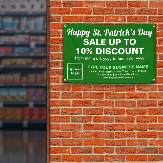 Banderoles Vente Saint Patrick Entreprise sur Rectangle Vert (Attract more customers. Business Saint Patrick sale on green rectangle banner.)