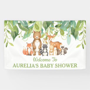 Banderoles Vert chic Bois Animaux Bienvenue Contexte