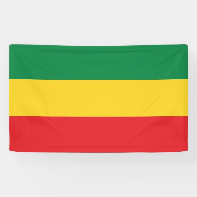 Banderoles Vert, or (jaune) et drapeau de couleurs rouges (Horizontal)
