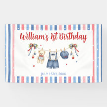 Vêtements Rouge Blanc & Bleu Garçon Anniversaire