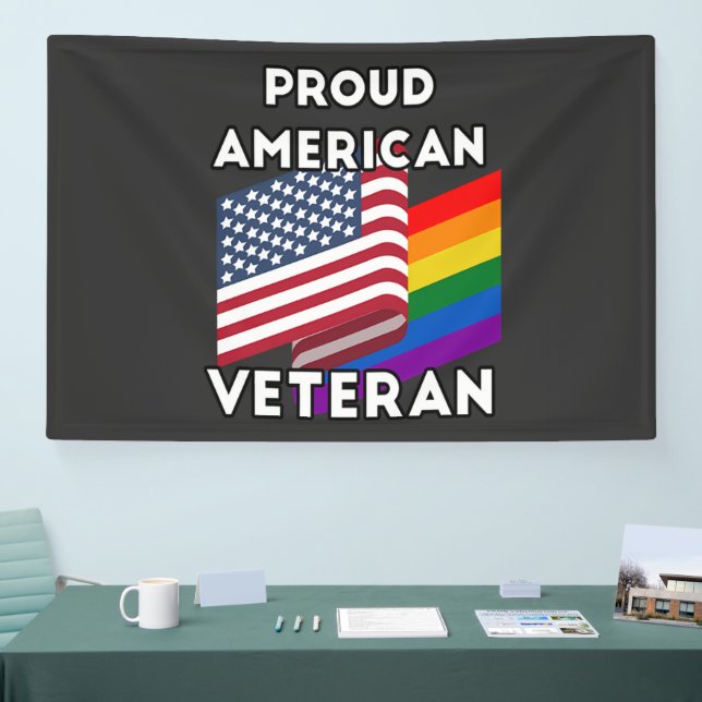 Banderoles Vétérans LGBT - Drapeau Américain  (Salon professionnel)