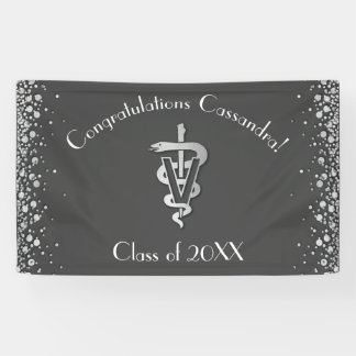 Banderoles Veterinarian Graduation Grey Silver