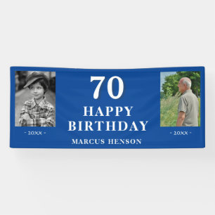 Banderoles Vieille Nouvelle Photo 70e Fête d'Anniversaire