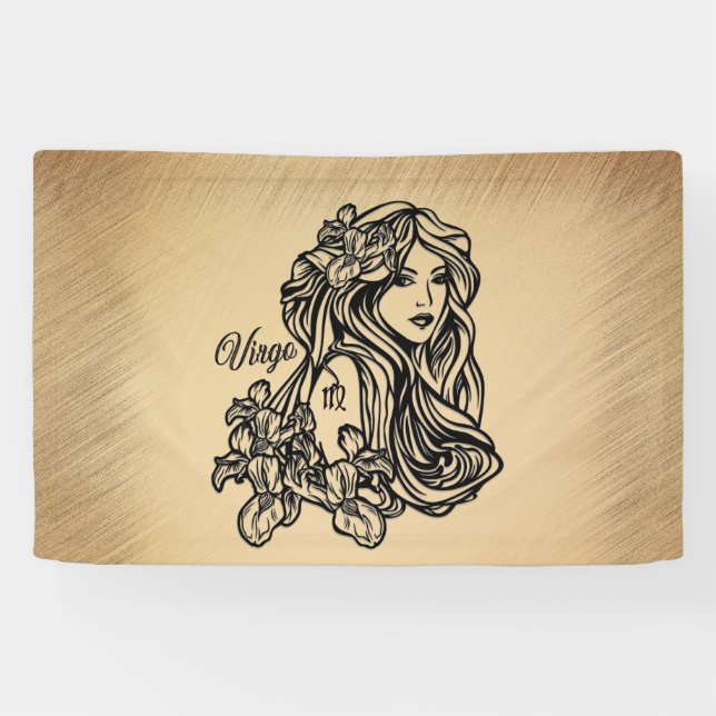 Banderoles Vierge Zodiaque Aspect Antique (Horizontal)